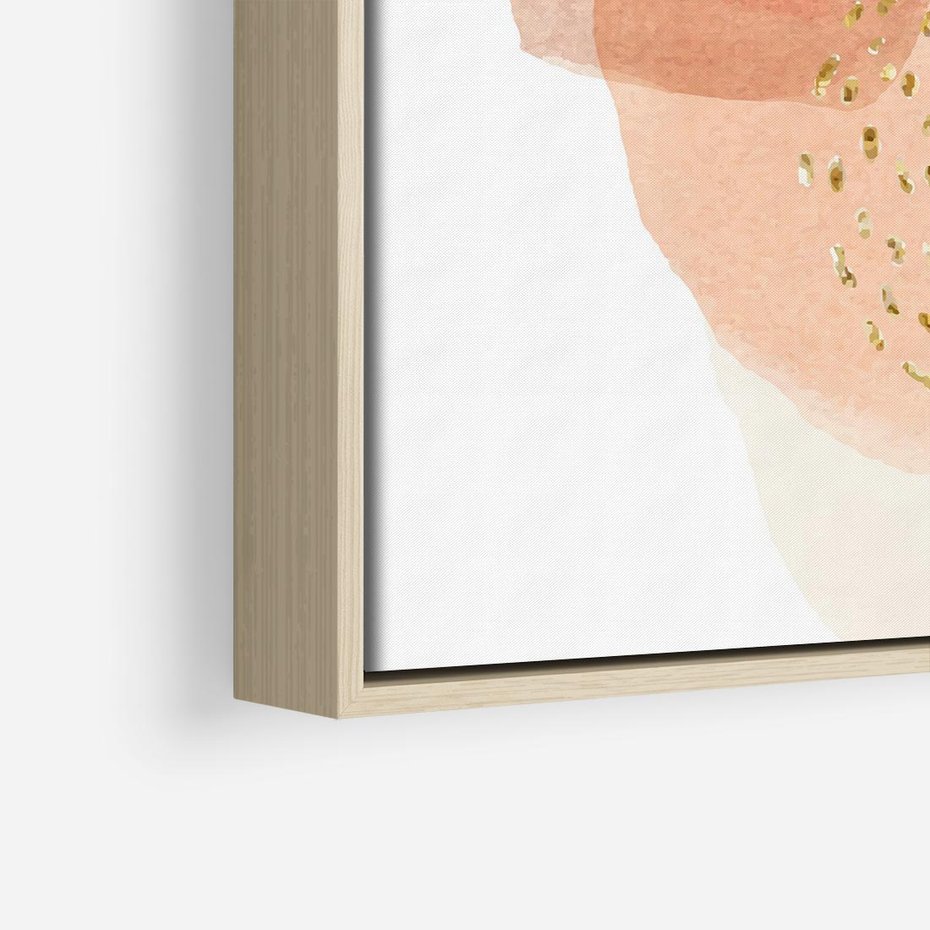 Obraz w ramie 80x80 - Migotliwe Kształty i Plamy - abstrakcyjne akwarelowe plamy, minimalizm - rama drewno