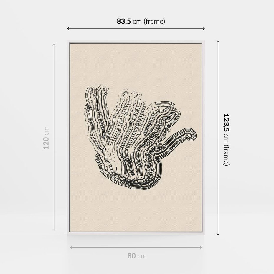 Obraz w ramie 80x120 - Abstrakcyjne Odbicie - abstrakcyjne odbicie, biało czarny - rama biała