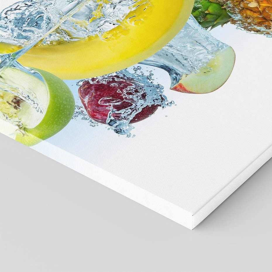 Obraz na płótnie 100x70 - Owoce w tropikalnym klimacie - owoce, woda