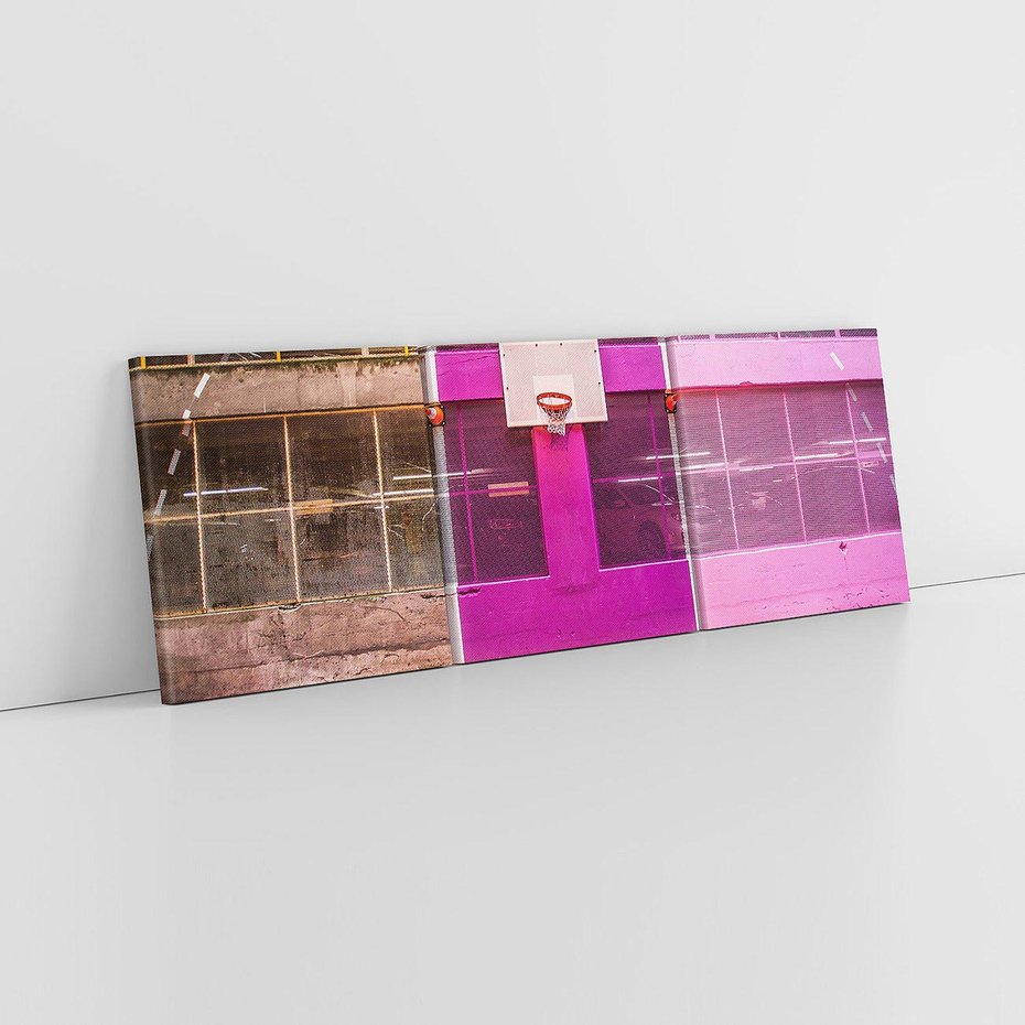 Obraz na płótnie 150x50 - Boisko Koszykówki - Pasja Sportowego Ducha - boisko, koszykówka