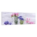 Obraz na płótnie 90x30 - Kwiatowe impresje - kwiaty,