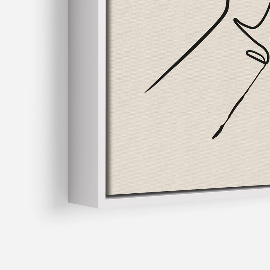 Obraz w ramie 70x100 - Szkic Kwiatu - kwiat w dłoni, szkic - rama biała