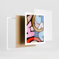 Plakat w ramie 40x50 - Kolory Komiksu - abstrakcyjne formy, komiksowy styl - rama biała