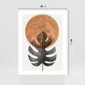 Plakat bez ramy 30x40 - Natura a Sztuka - liść monstery, czarna grafika