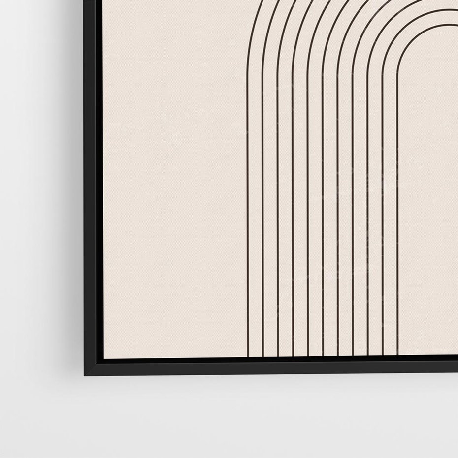 Obraz w ramie 50x50 - Konturem Zdefiniowane - boho plakat, minimalizm - rama czarna