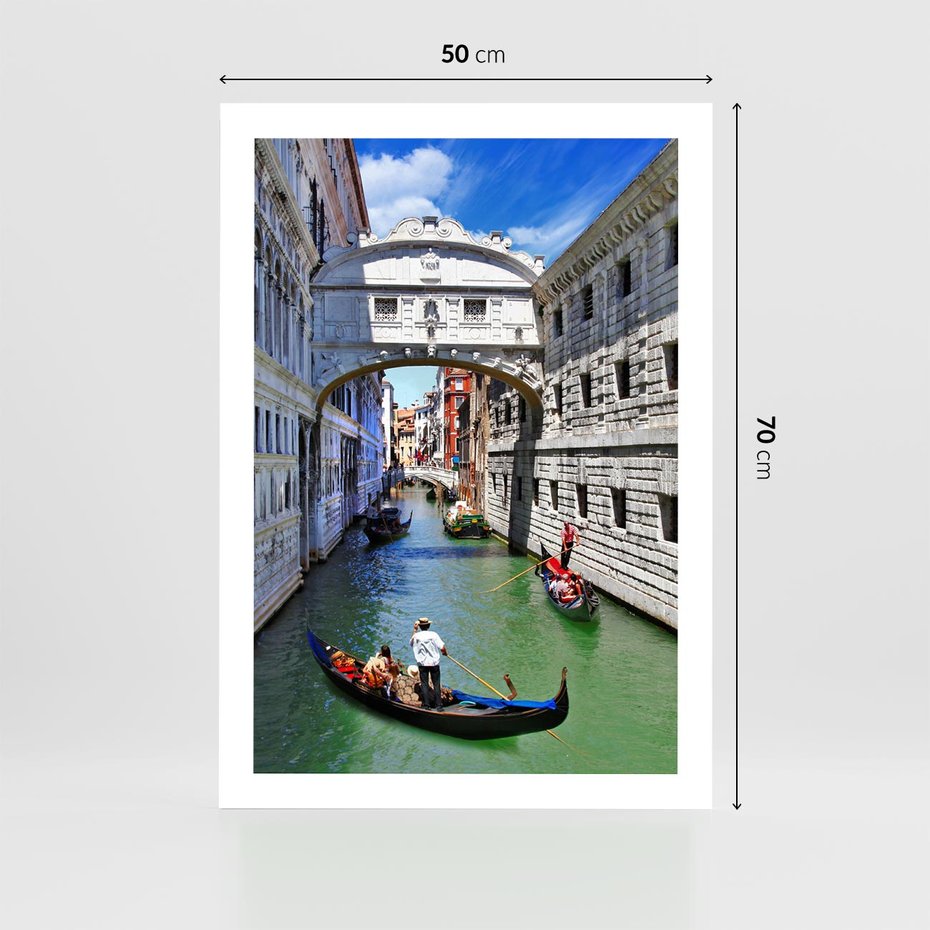 Plakat bez ramy 50x70 - Romantyczna gondola w Wenecji - Wenecja, gondola