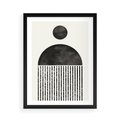 Plakat w ramie 50x70 - Księga Wibracji - abstrakcyjne czarno białe formy, minmalizm - rama czarna