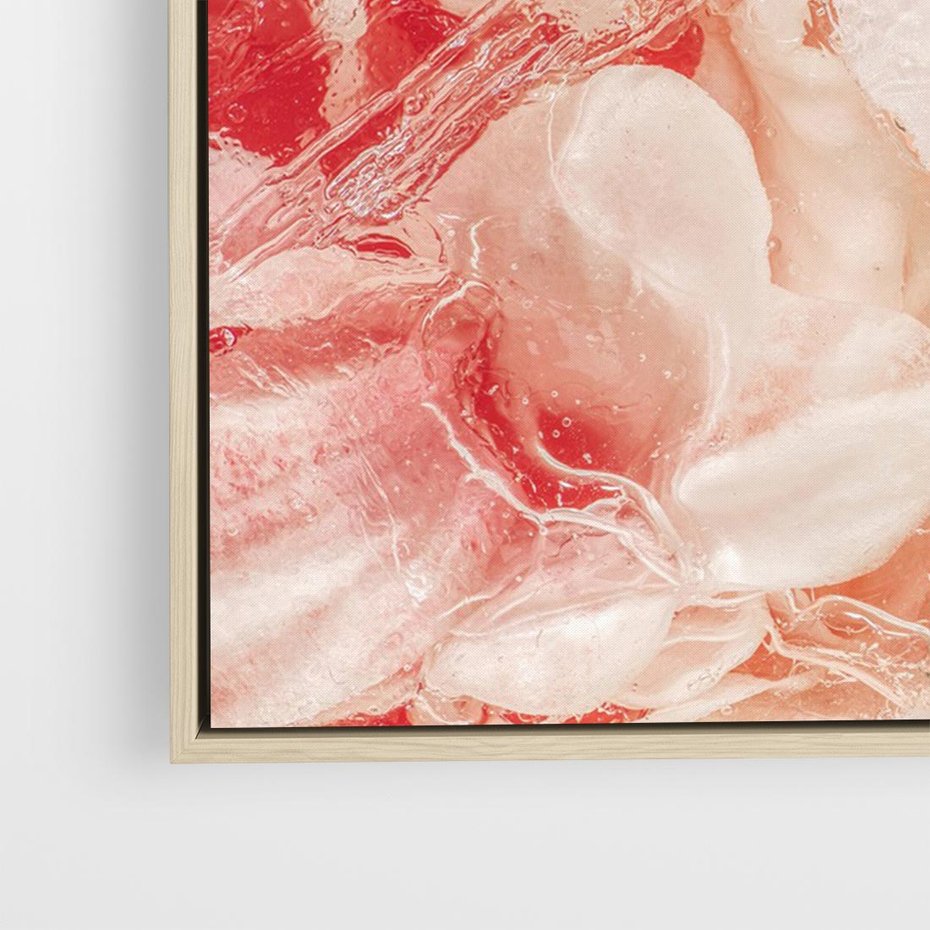 Obraz w ramie 100x70 - Kwiatowe hafty marzeń - abstrakcja przypominająca kwiaty, róże - rama drewno