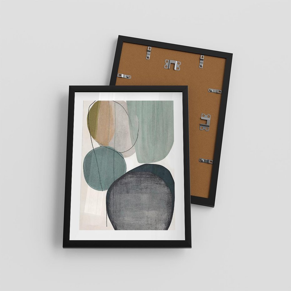 Plakat w ramie 30x40 - Plama za Plamą - abstrakcyjny obraz olejny, plamy - rama czarna