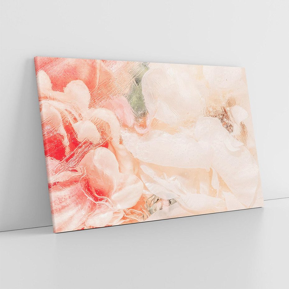 Obraz na płótnie 100x70 - Kwiatowe hafty marzeń - abstrakcja przypominająca kwiaty, róże