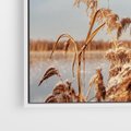 Obraz w ramie 80x80 - Wyraz Stylu - trawy, boho - rama biała