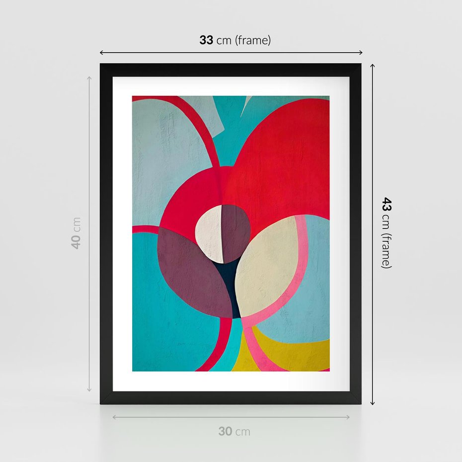 Plakat w ramie 30x40 - Kolorowe Odsłony Inspiracji - abstrakcyjny obraz, olejny - rama czarna