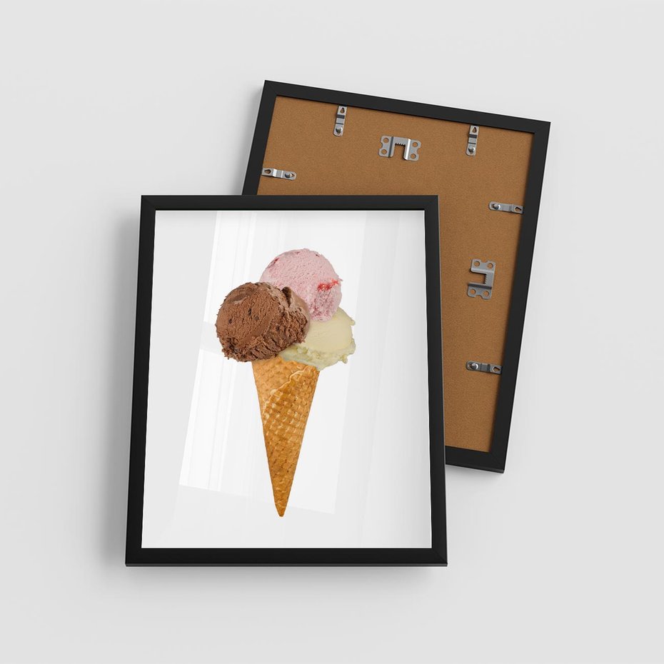 Plakat w ramie 40x50 - Slodki Raj Lodziarni - lody, deser - rama czarna