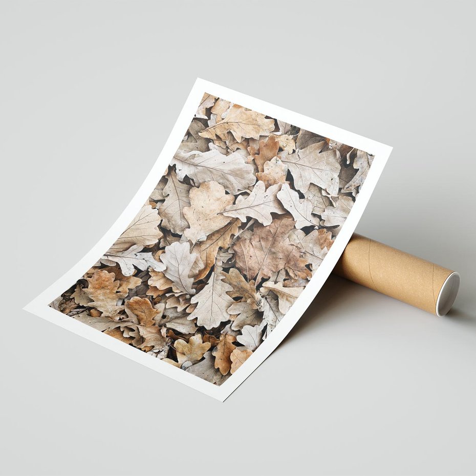 Plakat bez ramy 30x40 - Nostalgiczny Pejzaż - suche liście, jesień