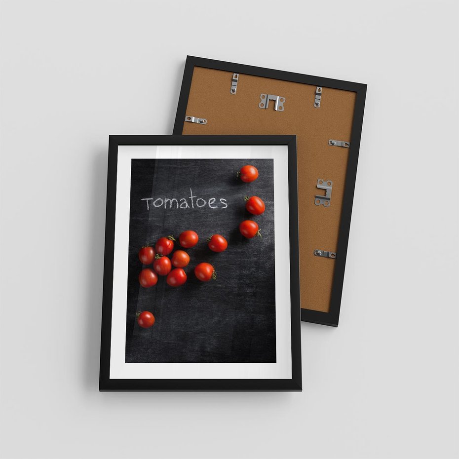 Plakat w ramie 30x40 - Świeżość Smaku - pomidory, kuchnia - rama czarna