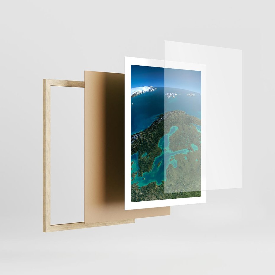 Plakat w ramie 50x70 - Beztroski widok na ocean - widok, ocean - rama drewno