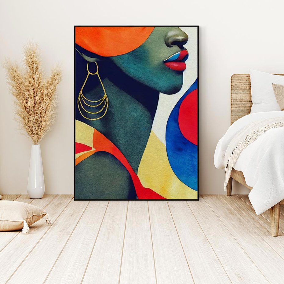 Obraz w ramie 50x70 - Kolory Kobiety - mural, abstrakcja - rama czarna