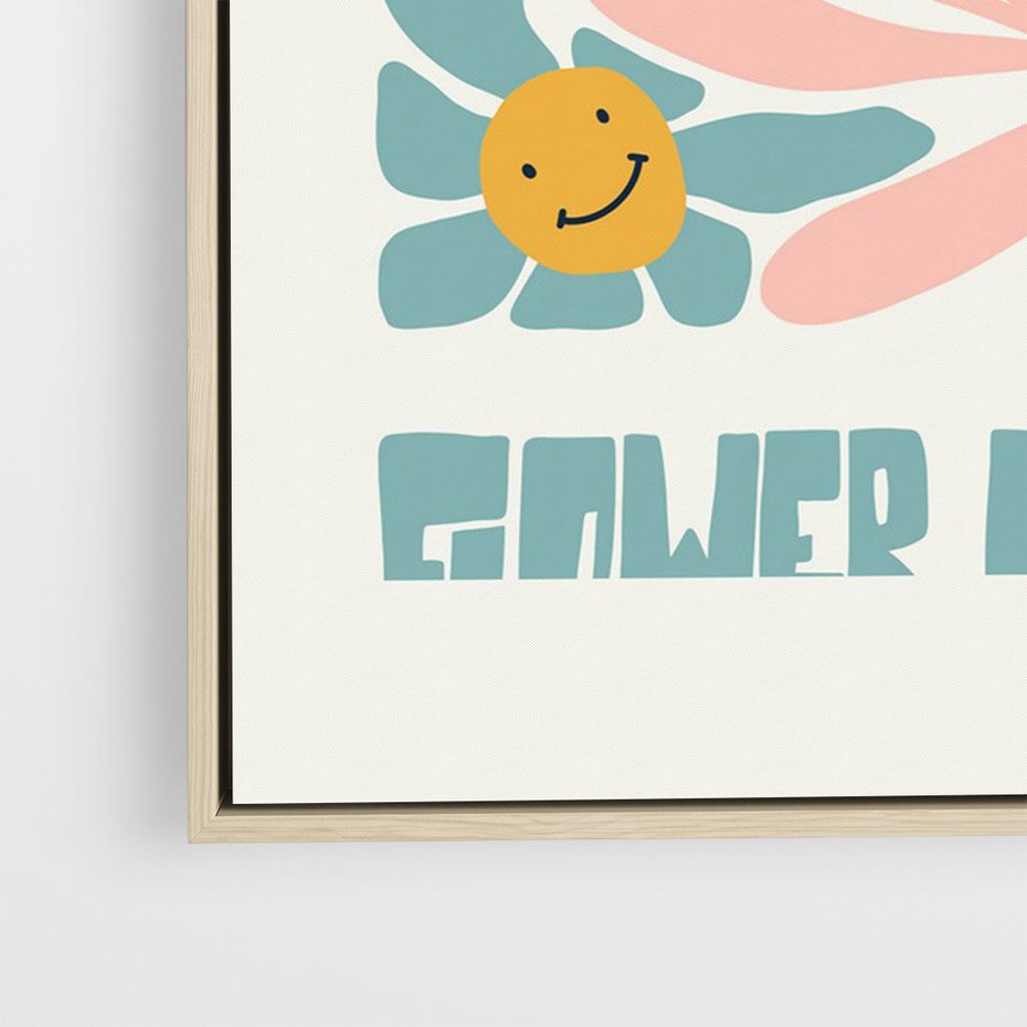 Obraz w ramie 80x120 - Harmonia płatków kwiatów - kwiatowa retro kompozycja, pastelowe kolory - rama drewno