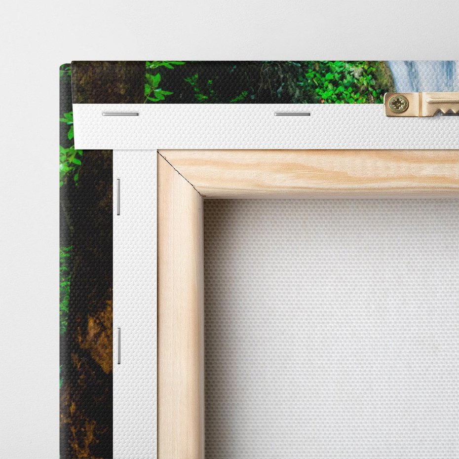 Obraz na płótnie 70x70 - : Moc Natury - wodospad, rzeka