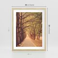 Plakat w ramie 40x50 - Wędrówka między drzewami - droga, drzewa - rama drewno