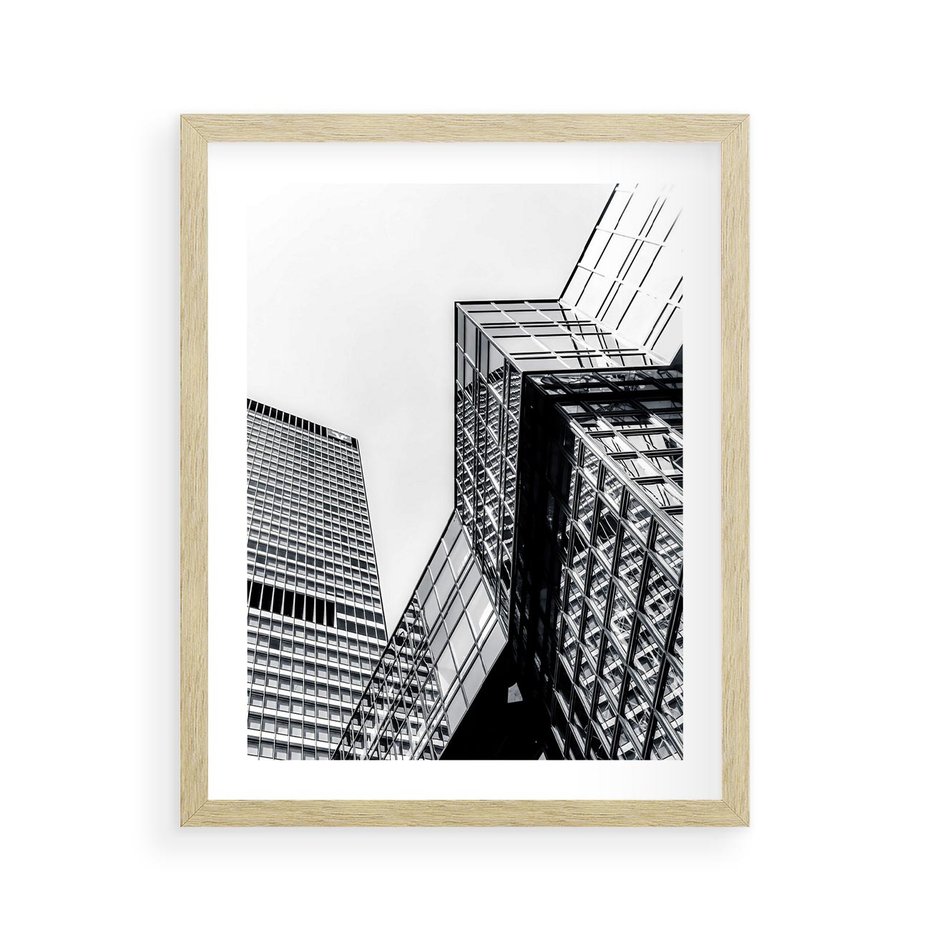 Plakat w ramie 40x50 - Fotografia Wieżowców - architektura, budynki - rama drewno
