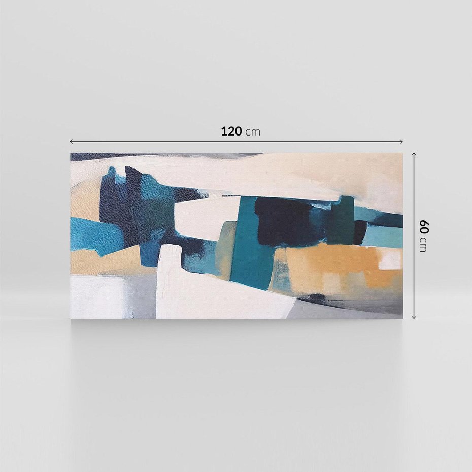 Obraz na płótnie 120x60 - Turkusowe Maźnięcia - obraz, abstrakcja