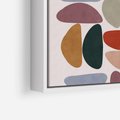 Obraz w ramie 80x80 - Kolorowe Echo Boho - abstrakcyjny obraz, geometryczna kompozycja - rama biała