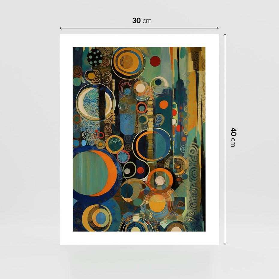 Plakat bez ramy 30x40 - Wibracje Wymyślnych Form - abstrakcyjny obraz, mnogość kolorów