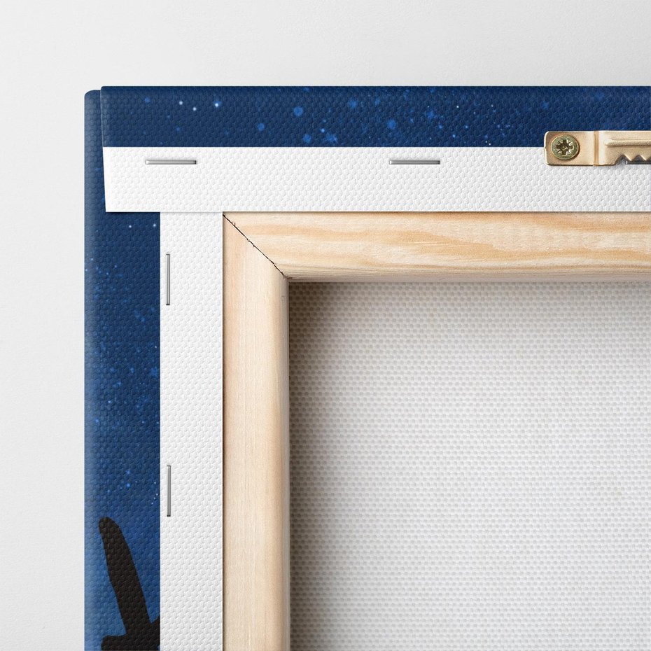 Obraz na płótnie 70x70 - Nocne Tajemnice Pustyni - gwieździsta noc, granatowe niebo