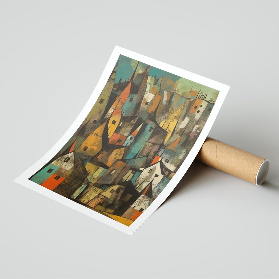 Plakat bez ramy 21x30 - Przenikające Wizje - abstrakcyjny obraz, sztuka abstrakcji