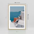 Plakat w ramie 50x70 - Magiczna Wyspa na Twojej Ścianie - Santorini, wyspa - rama drewno