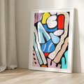 Plakat bez ramy 21x30 - Kolory Na Czerni - abstrakcyjne formy, komiksowy styl