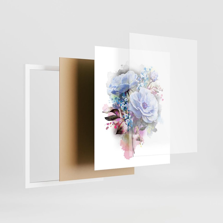 Plakat w ramie 40x50 - Kolorowa Ekspresja - kwiaty, graficzne - rama biała