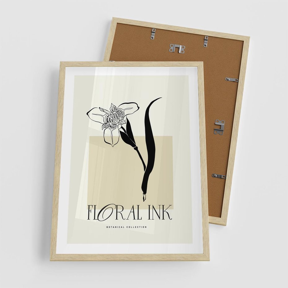 Plakat w ramie 50x70 - Wyblakłe odcienie snów - kwiat, irys - rama drewno