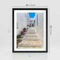 Plakat w ramie 40x50 - Urok Greckiej Uliczki - grecka, uliczka - rama czarna