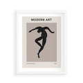 Plakat w ramie 40x50 - Modernistyczna Wizja - plakat modern, czarna postać - rama biała
