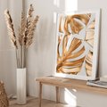 Plakat bez ramy 50x70 - Złote Akcenty w Fotografii - złotel liście monstery, na białym tle
