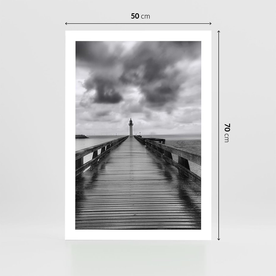 Plakat bez ramy 50x70 - Romantyczny pomost z latarnią - pomost, latarnia