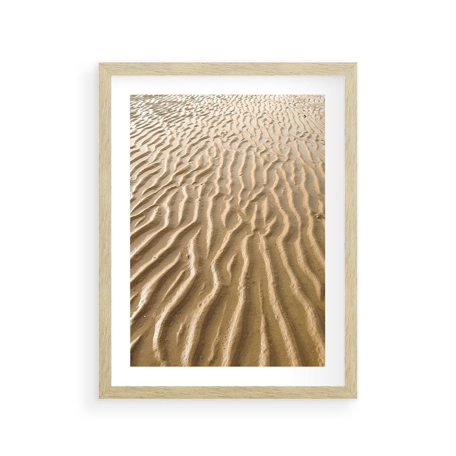 Plakat w ramie 30x40 - Piasek i Nieskończoność - pustynia, piasek - rama drewno