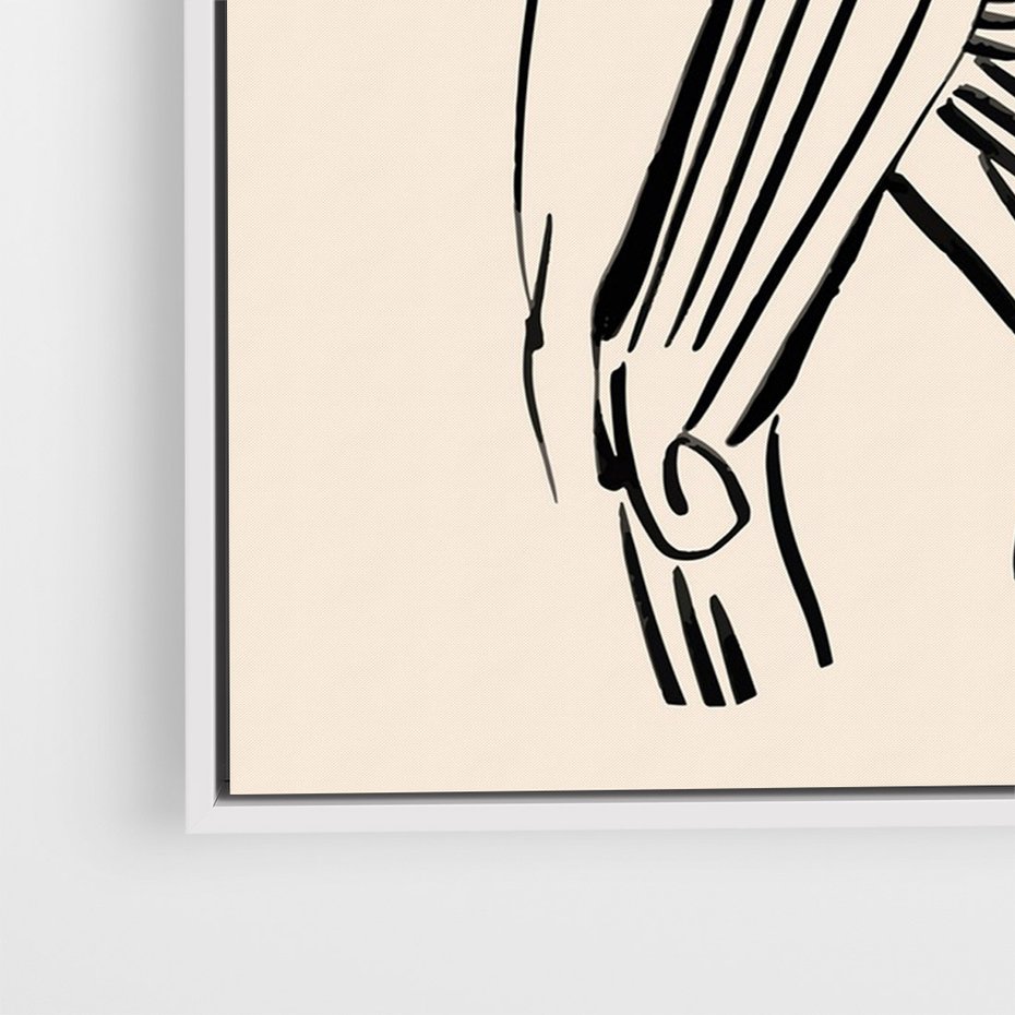 Obraz w ramie 50x70 - Eksploracja Wizualna - szkic, czarno biały - rama biała