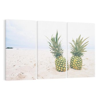 Obraz na płótnie 120x80 - Ananasy Plażowy Raj - ananasy, plaża
