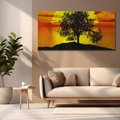 Obraz na płótnie 120x60 - Drzewo - Zachód słońca - drzewo, zachód słońca