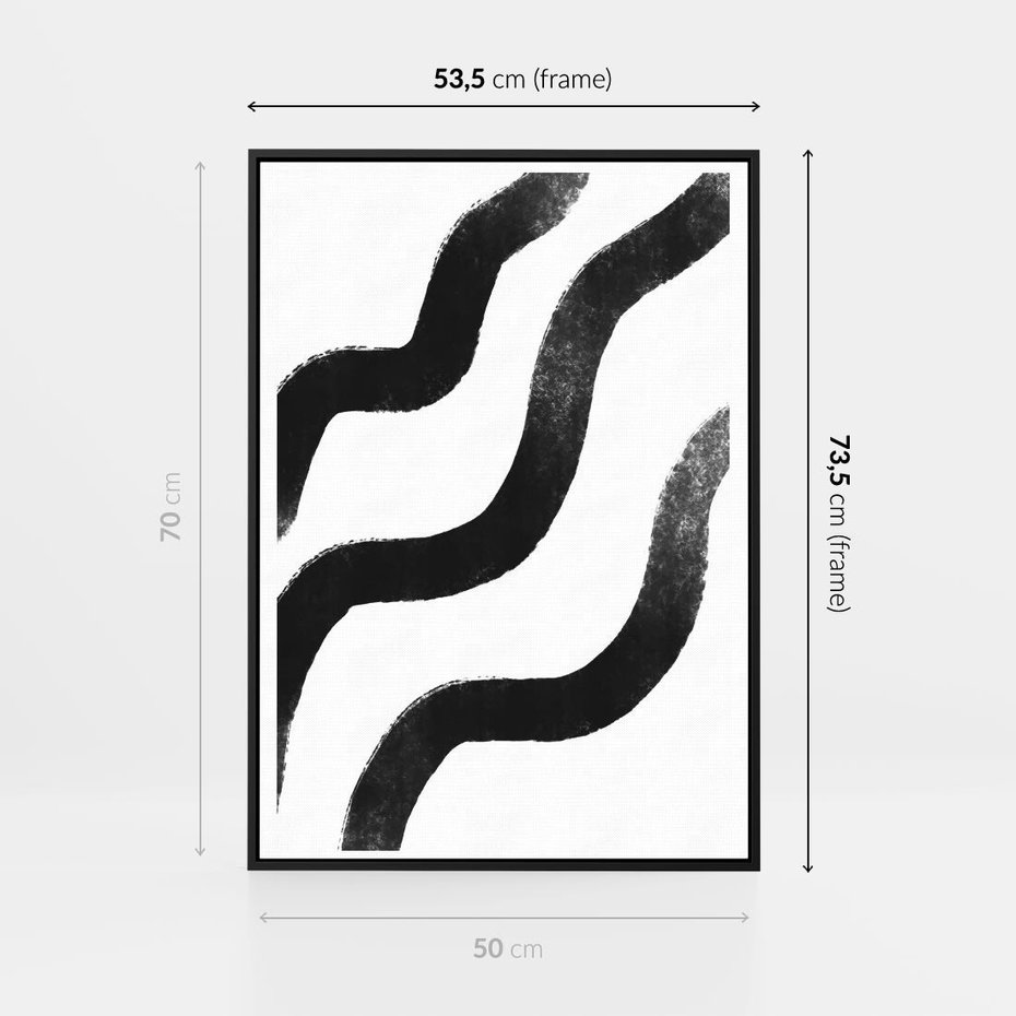 Obraz w ramie 50x70 - Wibracje Plam - abstrakcja, minimalizm - rama czarna