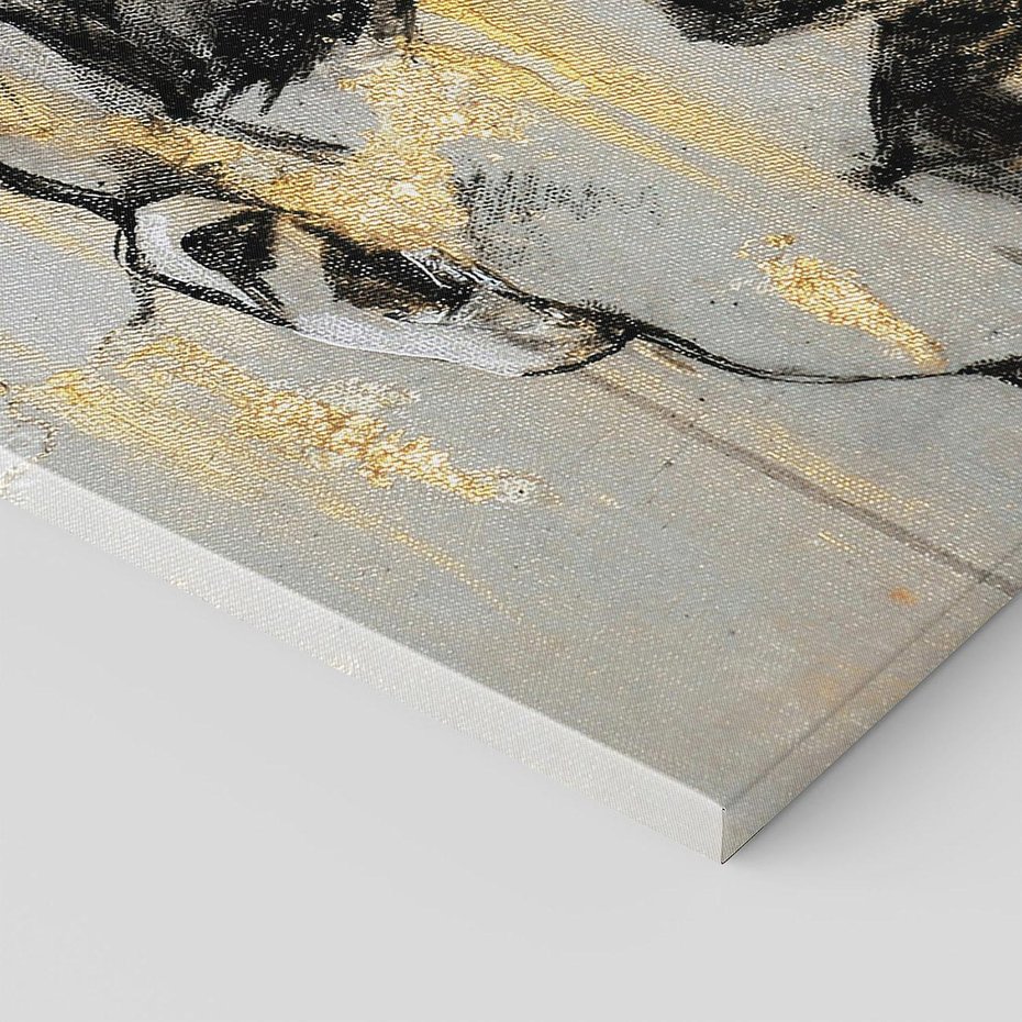 Obraz na płótnie 120x80 - Kobieta - Abstrakcyjne Malowidło - złote, usta abstrakcja