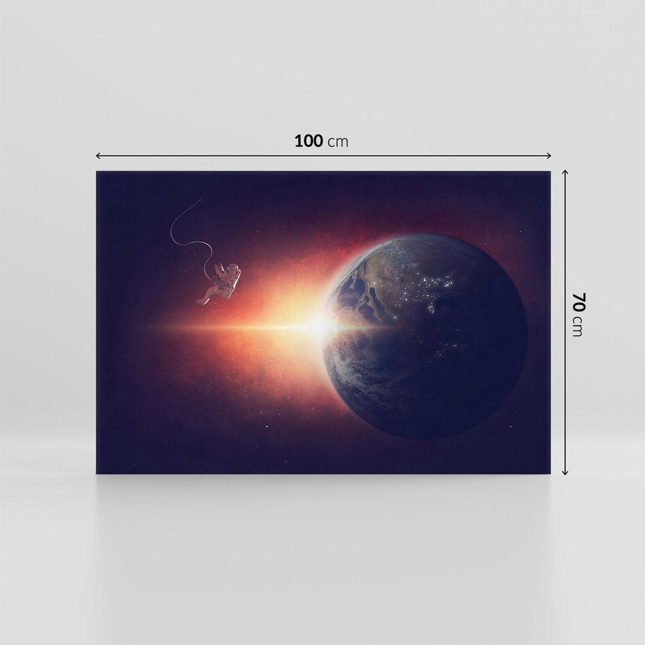 Obraz na płótnie 100x70 - Kosmiczne horyzonty - kosmos, ziemia