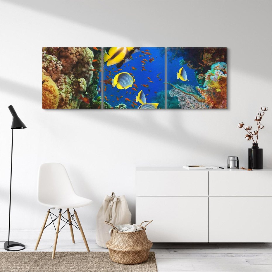 Obraz na płótnie 120x40 - Podwodne królestwo rafy koralowej - rafa, koralowa