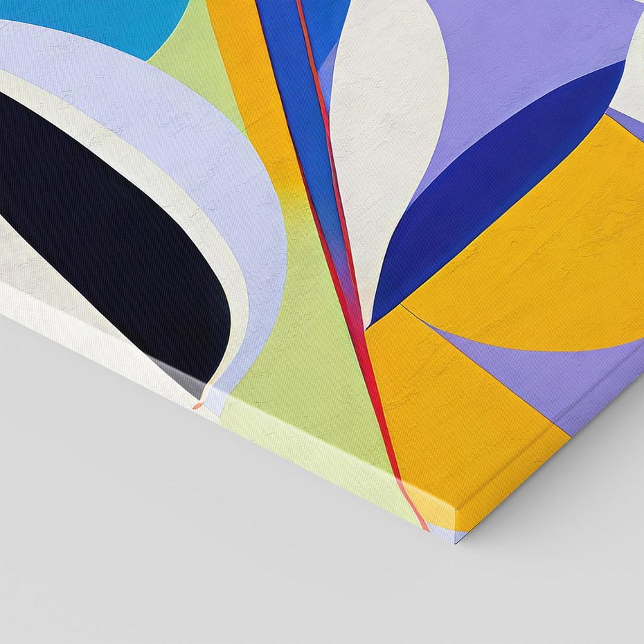 Obraz na płótnie 80x80 - Kolorowe Przesunięcia Kształtów - abstrakcyjny obraz olejny, żywe kolory