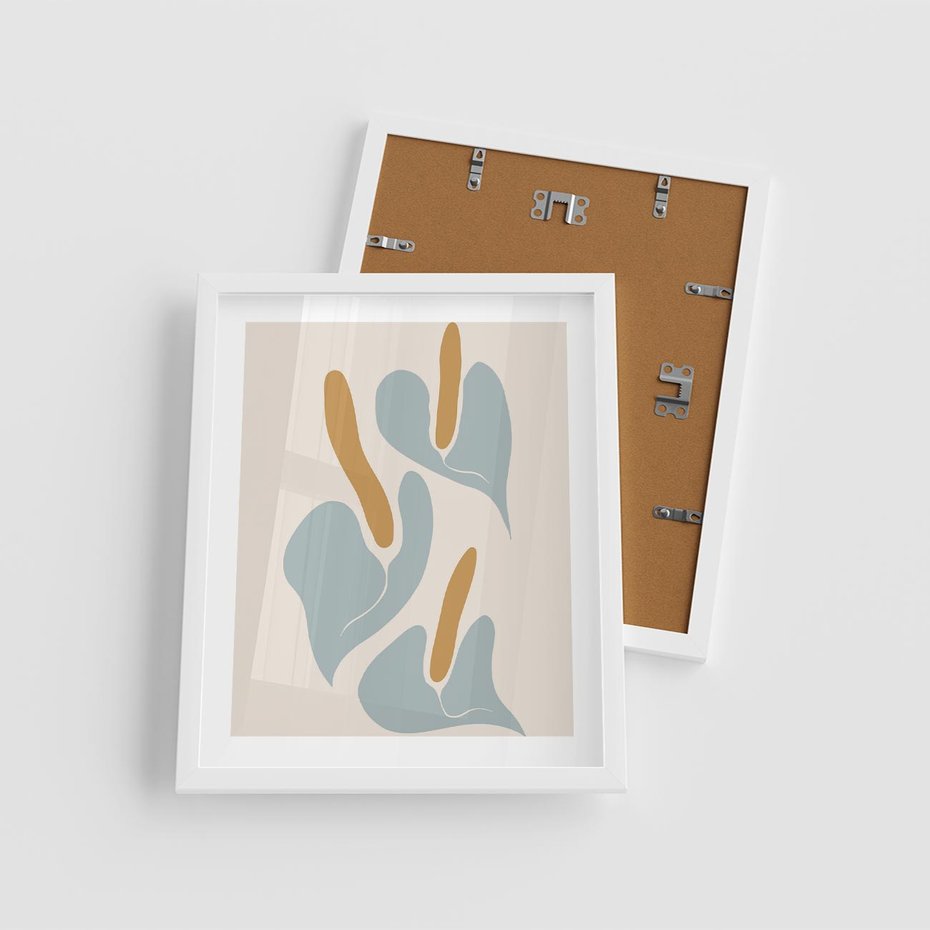 Plakat w ramie 40x50 - Kwiaty Pasteli - kwiaty, nowoczesne i minimalistyczne - rama biała