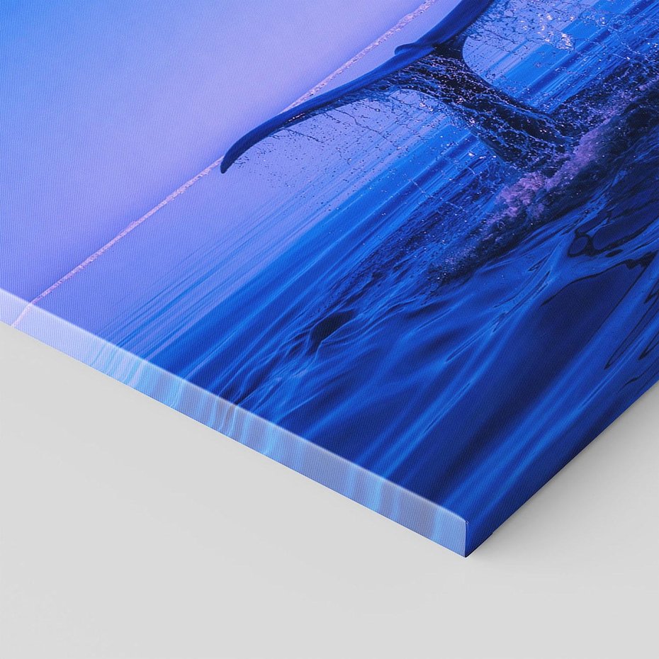 Obraz na płótnie 100x70 - Morze, fale i skały - wieloryb, morze