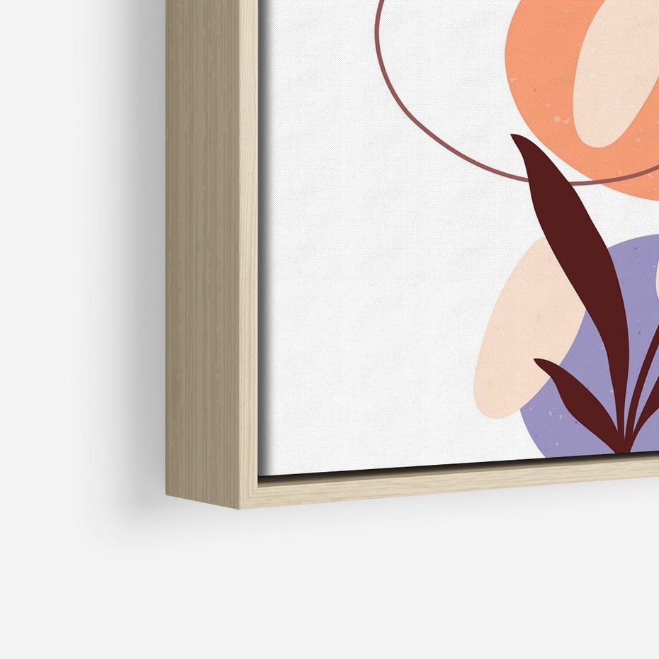 Obraz w ramie 50x50 - Kwiatowa Impresja - abstrakcyjna sztuka, plamy - rama drewno